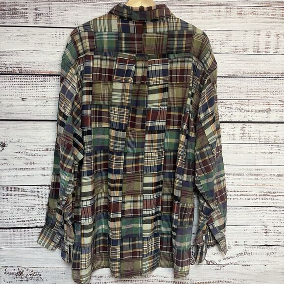 Brooks Brothers Shirt Mens XL Cotton Madras Patchwork Plaid Long Sleeve Indian - Picture 3 of 7